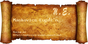 Maskovics Eugén névjegykártya